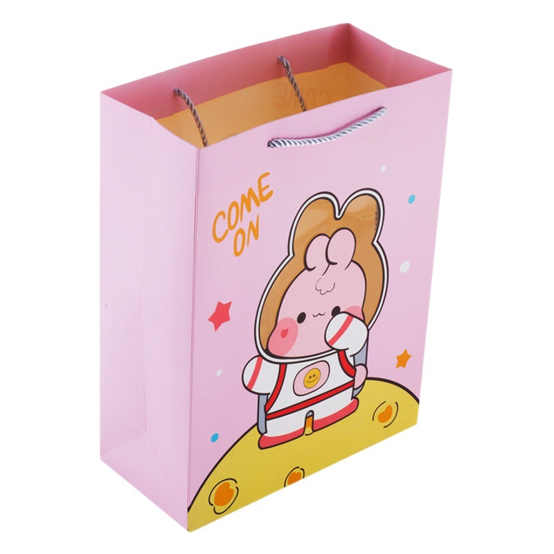 Día de los niños lindo ventana transparente regalo para kindergarten niños regalo de cumpleaños pequeña bolsa de regalo bolsa de papel portátil
