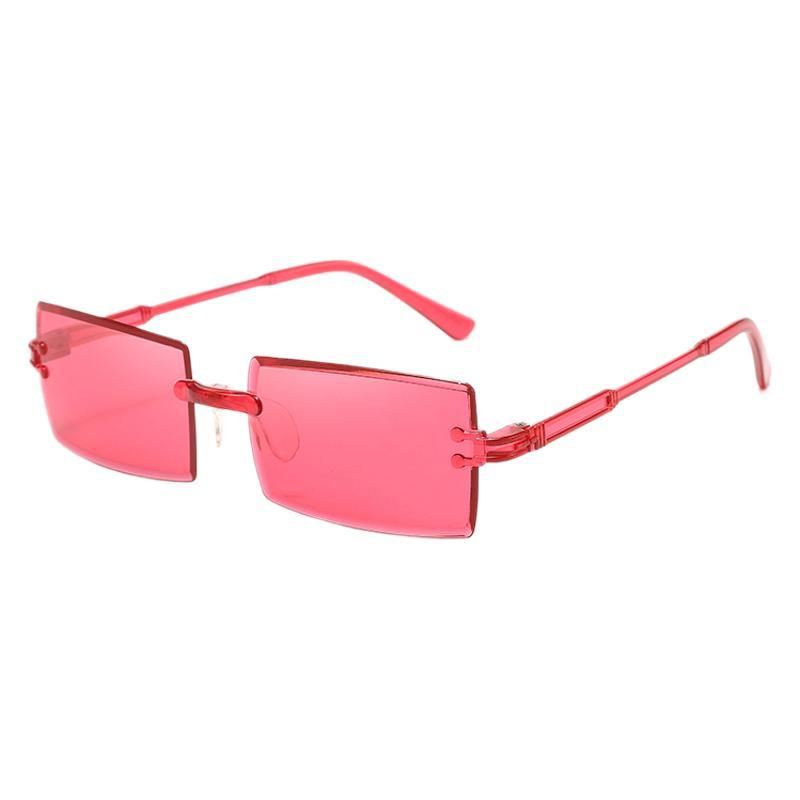 Frameless Square Gradient Ocean Lens Sunglasses Women Stylish_voghion.com
