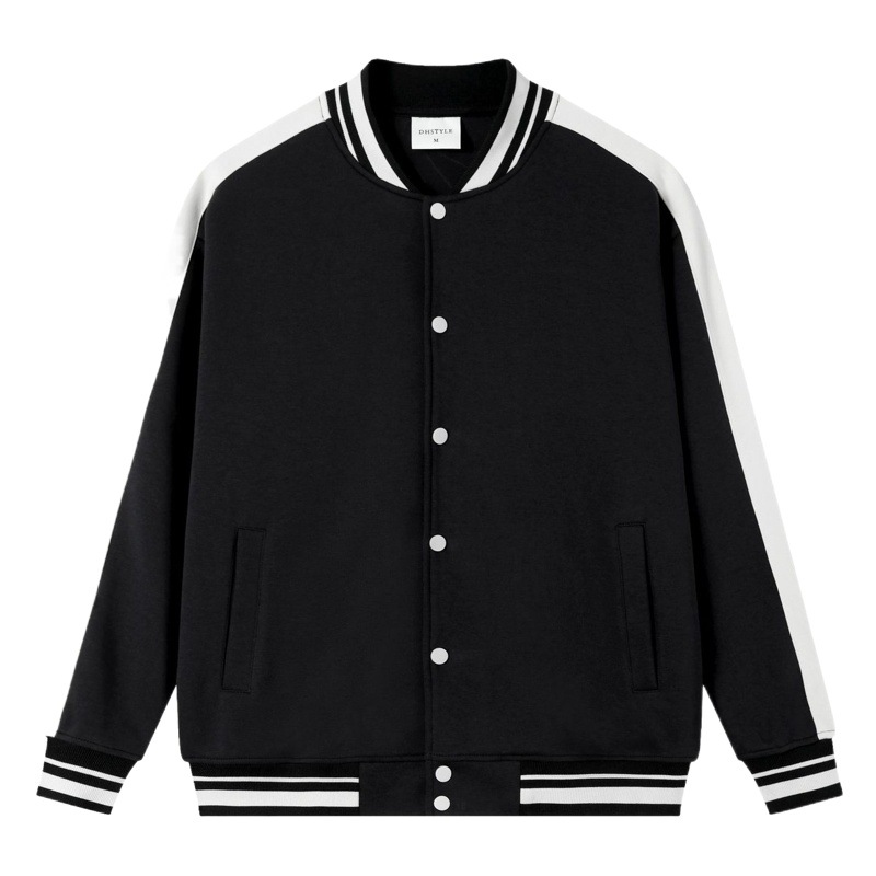 Japanese 380g combed cotton cardigan sweater baseball suit lovers spring and autumn coat outdoor color matching coat tide