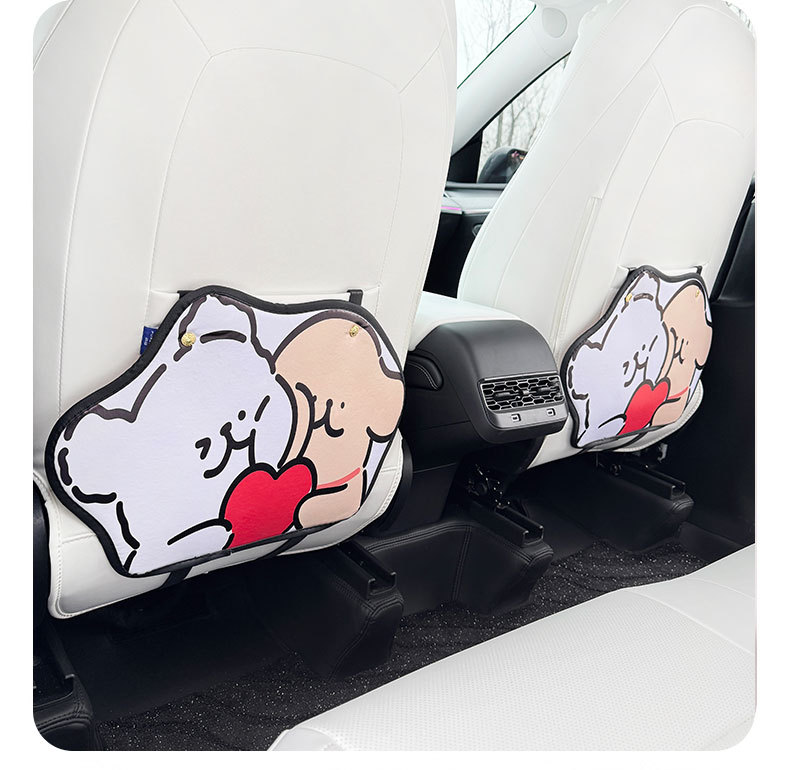 Line puppy cartoon car anti-kick pad universal rear seat seat back anti-dirty protective pad car rear seat protective pad