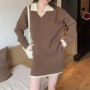撞色跨境宽松外贸毛衣