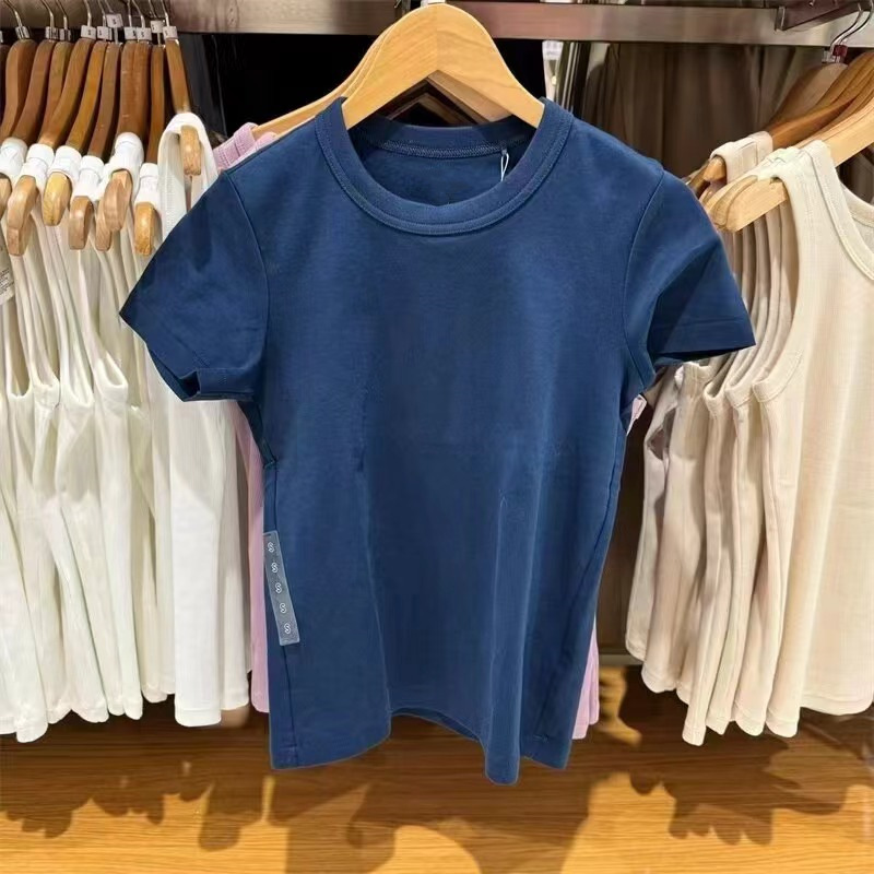 日単大家品質協力金氷爽夏正肩純色百合丸襟半袖打底tシャツ465754|undefined