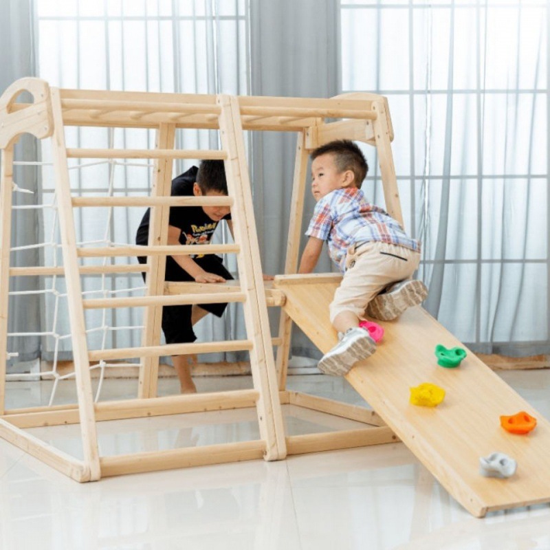 Climbing small-scale indoor children Slide baby household Swing combination baby solid wood Mini Playground Manufactor