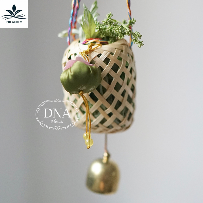 Boat Boat Festival bambú tejido a mano DIY material paquete de moxa pergamino paquete de ramo de flores colgantes de puertas colgantes hechos a mano joyas colgantes de automóviles