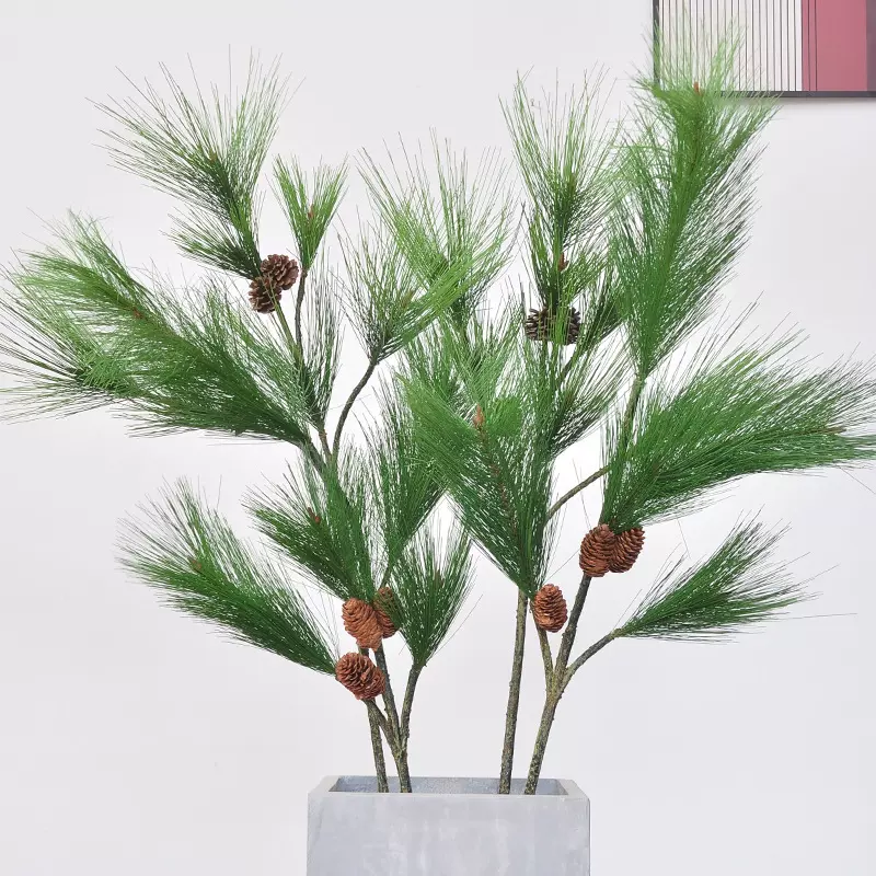 景观仿真松枝松针110cm大支造景圣诞节装饰长款婚礼仿真绿植松针