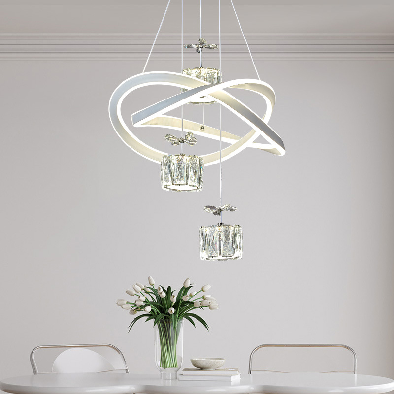 Candelabro de restaurante de lujo ligero creativo moderno, lámpara de cristal, dormitorio principal led para el hogar, lámpara de sala de estar de alta gama, lámpara Zhongshan