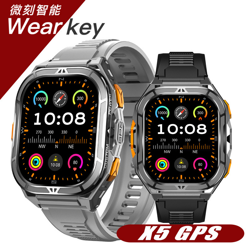 New X5Gps Smart Watch Bluetooth Call Multi-Sport Mode 5Atm 24-Hour Health Monitoring 530Mah