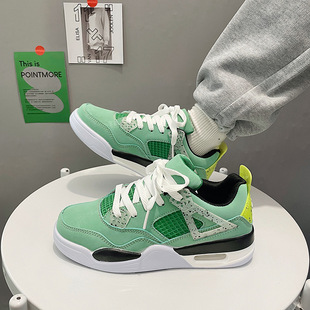 Hong Kong Style Retro Ins Preppy Forest Green Niche Air Cushion Jogging Shoes Ulzzang Couple Casual Sports Shoes for Men and Women