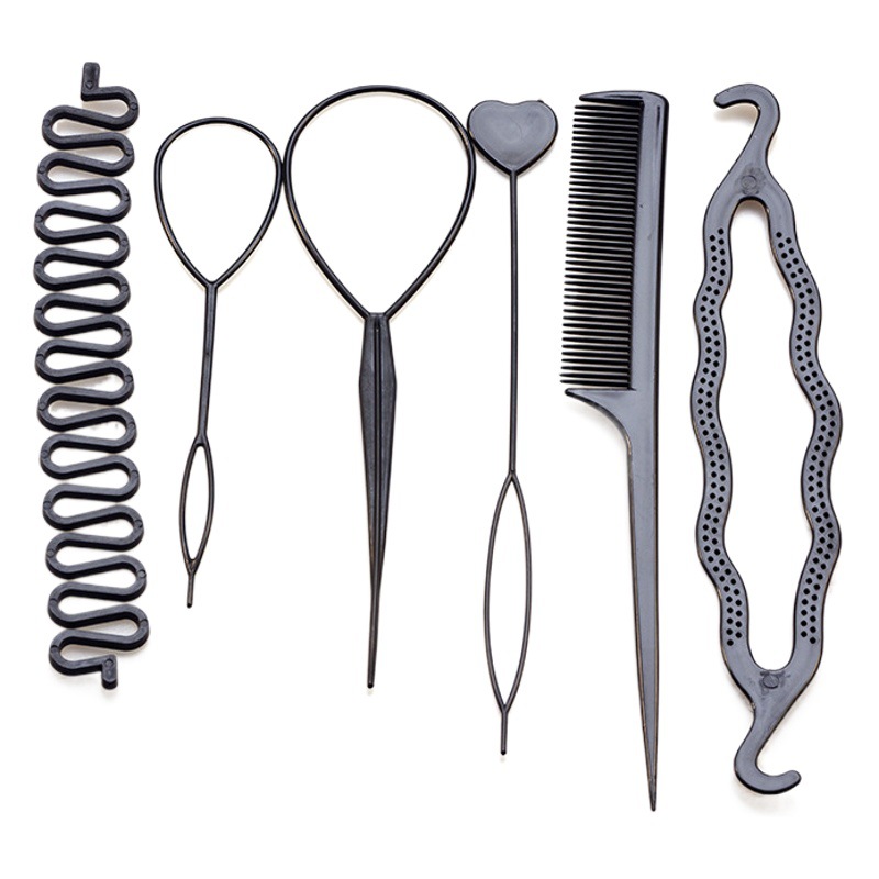 Korean style hair curler hair puller six-piece set hair artifact hair braiding tools wholesale style suit hair curler ball head