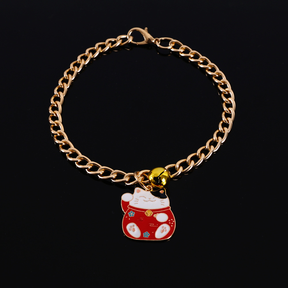 Mascotas de metal para atraer dinero colgante Ping An gatos perros collares de campanas de Año Nuevo Fu accesorios de cadena de oro