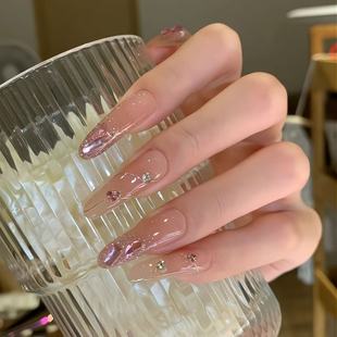 30 Pieces of Broken Diamond Gradient Whitening Semi-Handmade Wearable Nails Fake Nail Patches Wedding Nails Manicure Wearable Nails Flash Wholesale
