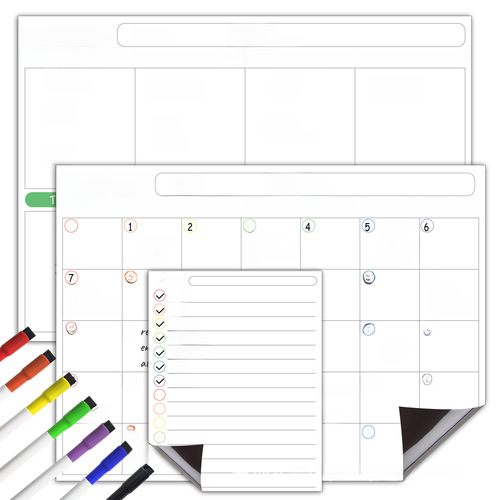 Size 42x30cm Monthly and Weekly Planning Magnetic Dry Erase Refrigerator Calendar Sticky Note