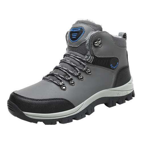 New Snow Boots Winter Fleece Lined Thick Men's Shoes Foreign Trade Warm High-Top Outdoor Hiking Fashion Cotton Shoes for Men