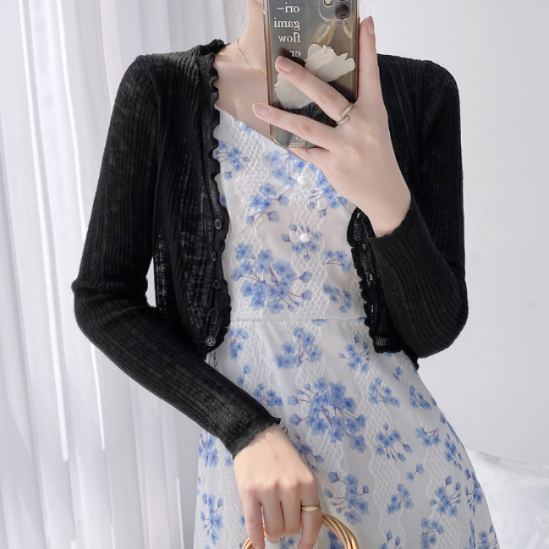 防晒开衫女薄款吊带裙外搭罩衫夏季针织衫披肩冰丝小坎肩仙气外套|undefined