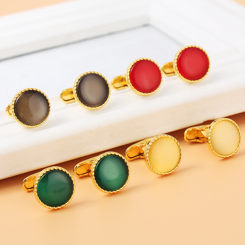 Cross-border alloy creative new French epoxy cufflinks men's suit shirt cufflinks