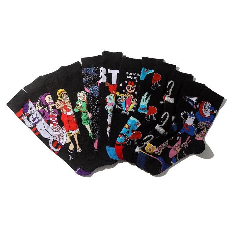 Men's Wholesale Trendy Socks Female Animation Cartoon Cotton Socks Comic Male Medium Tube Pirate Socks-5PRS 32 O1CN01ejwOOs1TrjeFlXPuN !!1004802436 0 cib