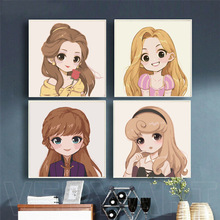 厂家批发儿童油画可爱人物20*20diy数字油画客厅装饰国内电商货源