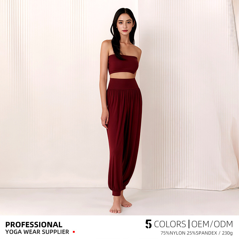 2025 Spring New Yoga Clothing suit Women's Korean-style Pure Color Nylon Sexy Casual Dance Sports Pilates Pants