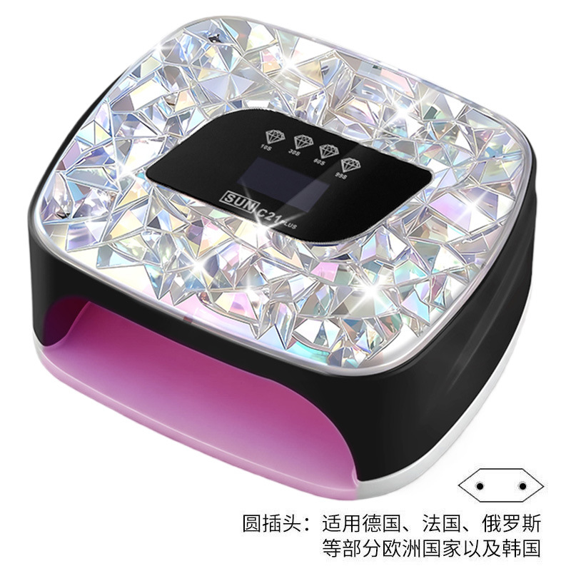 Lámpara de manicura de almacenamiento de doble fuente de luz inteligente de manicura de secado rápido UV doble fuente de luz de diamante de manicura de luz de larga duración