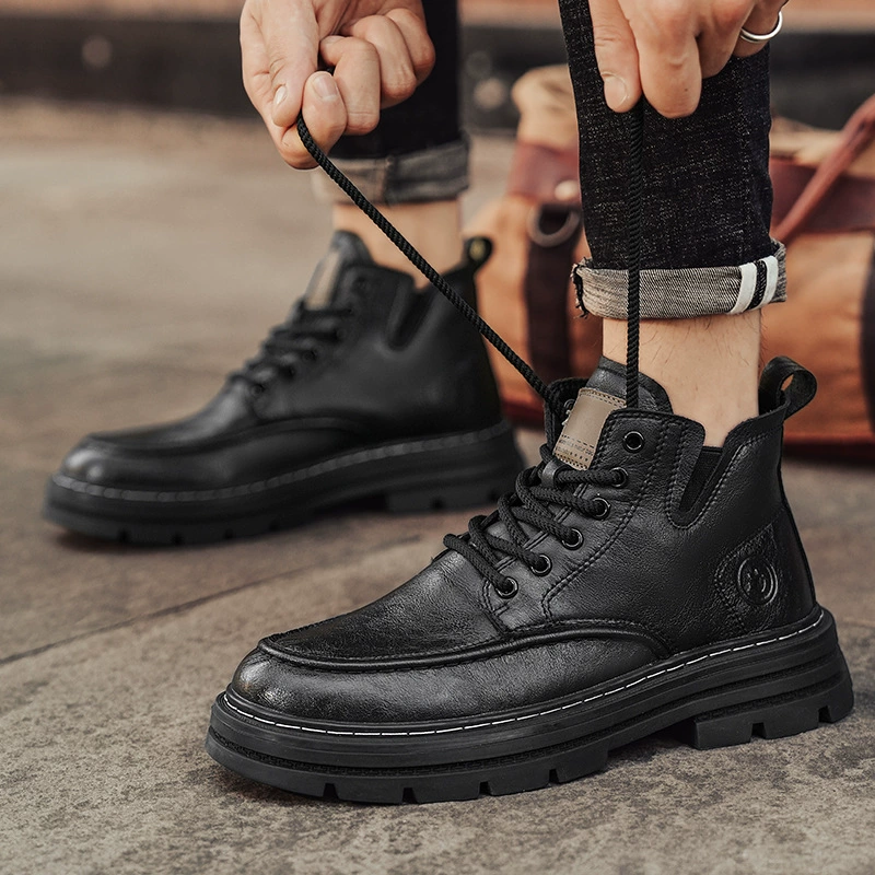Высокие ботинки (Martens), демисезонная платформа, повседневные, размеры 39–44, тёмно‑коричневые/чёрные