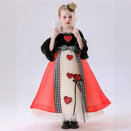 新品电影版爱丽丝梦游仙境2儿童红心皇后COS动漫cosplay女装演出