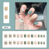 Removable fake nails, nail stickers for nails with bow for manicure, ready-made product, french style