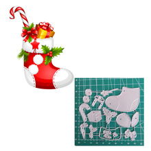 DIY圣诞雪地靴套装压花碳钢刀模儿童纸艺社切割刀模cutting die