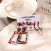 Earrings, advanced set, retro accessory, European style, suitable for import, high-quality style, boho style