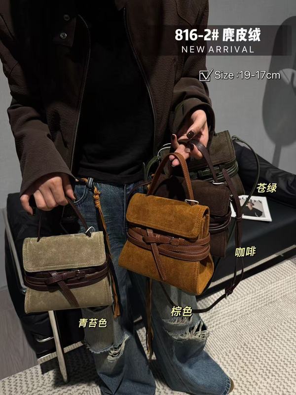 跨境外贸高级感复古麂皮绒手提束腰秋冬网红新款时尚单肩斜挎小包|undefined