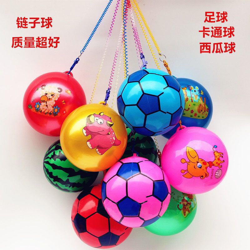 Children's Sling Racket Ball Inflatable Toy Elastic Chain Football Watermelon Cartoon Kindergarten Fun Game