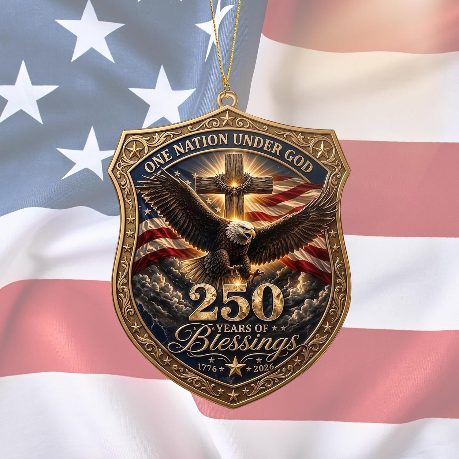 Decoración del 250 aniversario de la fundación de los Estados Unidos - Decoración del árbol de Navidad del Día de la Independencia de la Estatua de la Libertad 2D plana