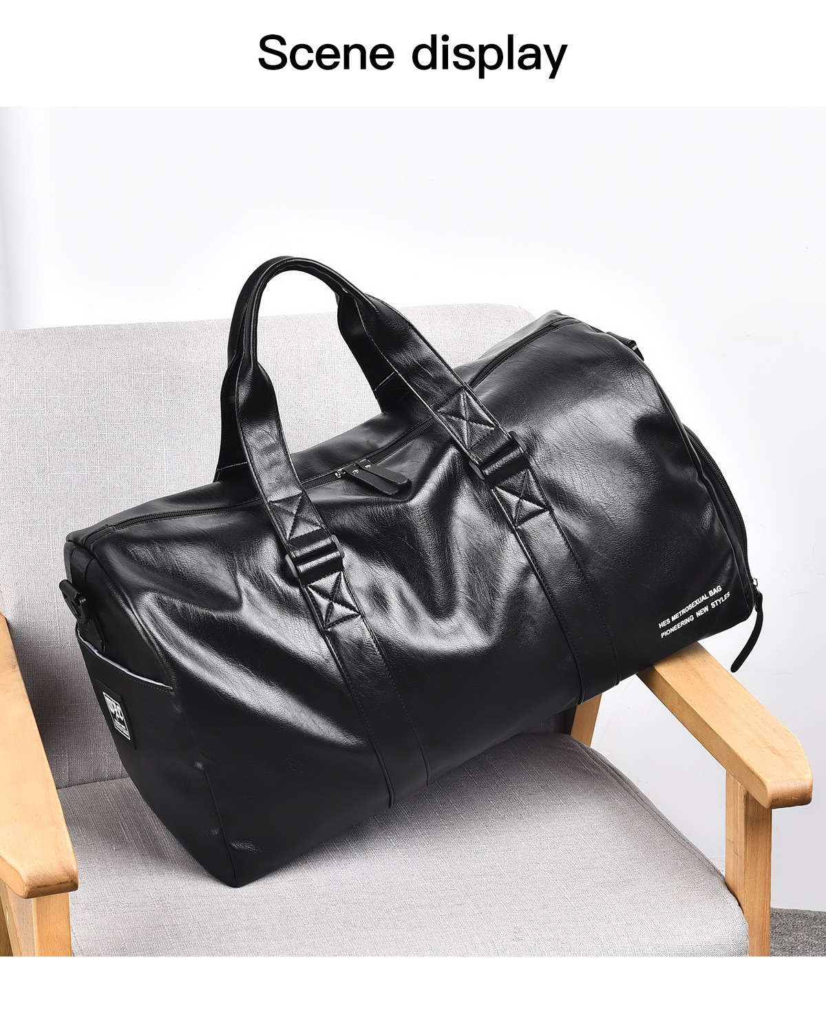 Sac à main de grande capacité pour hommes, bagages de loisirs à la mode, sac de voyage pour sports de plein air, sac de fitness à séparation sèche et humide_voghion.com