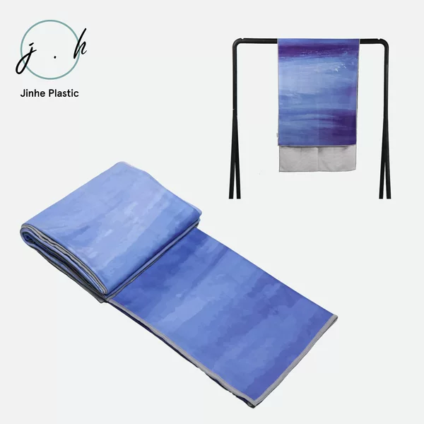 Factory Customized Non-Slip Silicone Dot Yoga Auxiliary Supplies Sweat-Absorbent Non-Slip Microfiber Yoga Laydown Towel