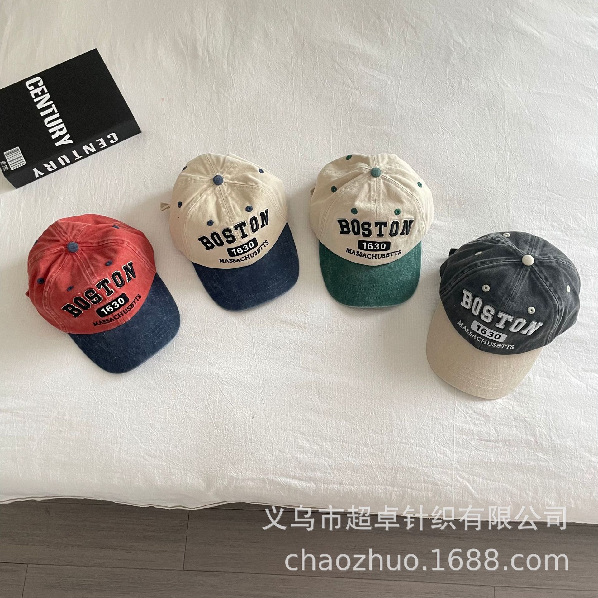 Calidad otoño nuevos niños de algodón lavado carta color a juego grandes gorra béisbol