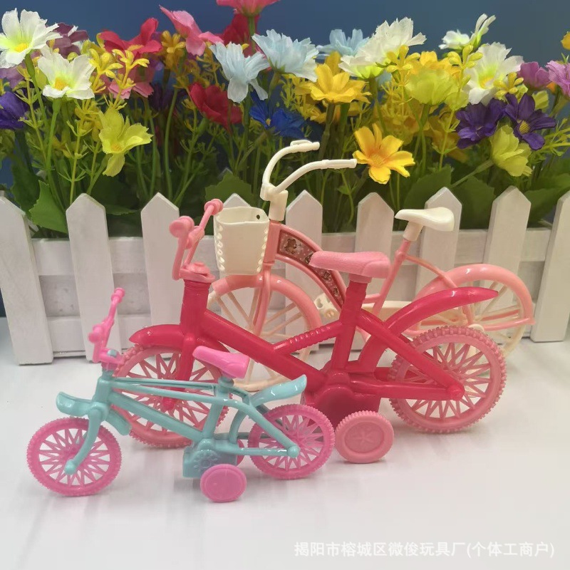 Toy Bicycle Outdoor Cycling Bicycle Doll House Children Girl Play House Toy Accessories Scene Wholesale