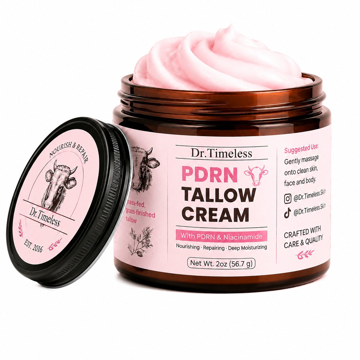 New PDRN tallow balm, grass-fed beef tallow cream, moisturizing, hydrating, anti-wrinkle, luxury cream, OEM/ODM
