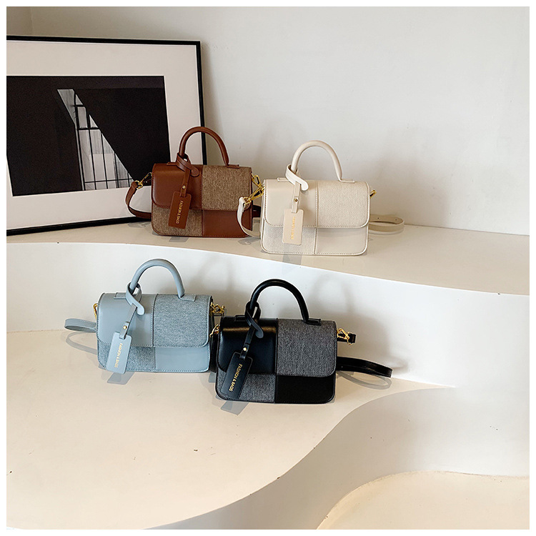 Maillard Splicing Handbag for Women 2024 New Style, with Unique Texture and a Stylish Crossbody Bag Design_voghion.com