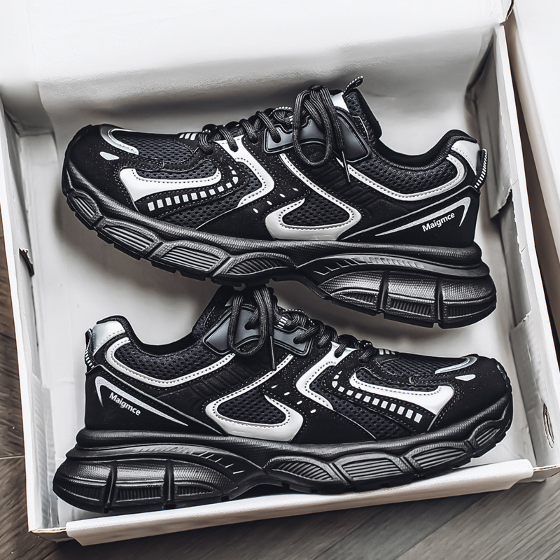 Thick-Soled Dad Shoes 2025 New Summer Popular Mesh Breathable White Shoes Versatile Spring and Autumn Casual Sports Shoes