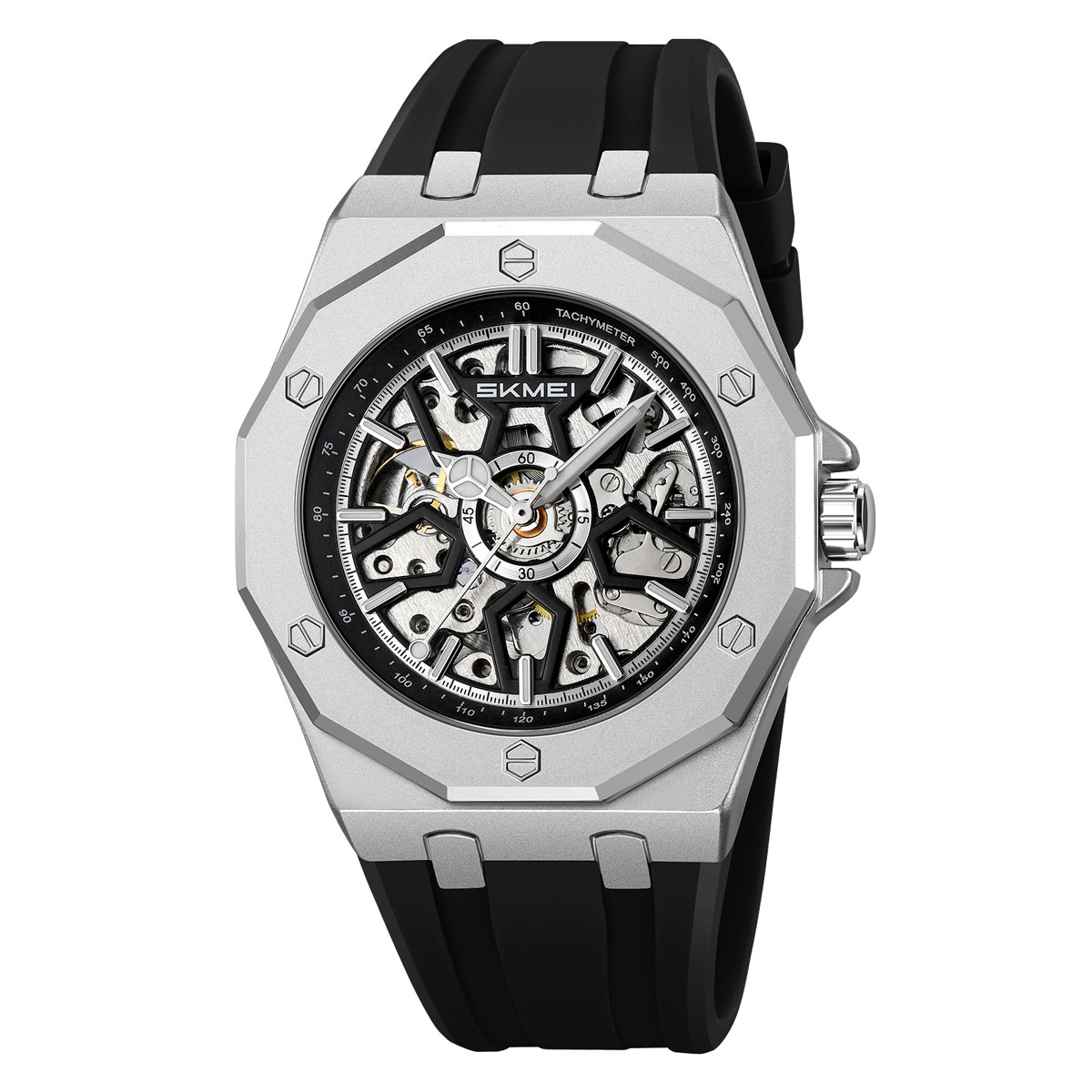 Reloj mecánico agujerado de ocho ángulos al aire libre impermeable relojes de pulsera de hombre al por mayor personalizados en el extranjero suministro especial