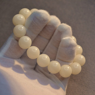 10/12/13/14/15/16mm White Bodhi root round beads bracelet plain beads large Bodhi root Buddha beads bracelet