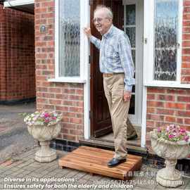 木质一步凳可移动垫脚增高凳家用厨房增高脚踏带防滑垫老人踏凳