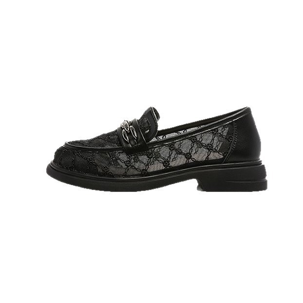 Zapatos de malla Lefour para mujeres 2026 verano nuevo estilo de malla transpirable jk zapatos de cuero huecos zapatos de trabajo de alto bajo