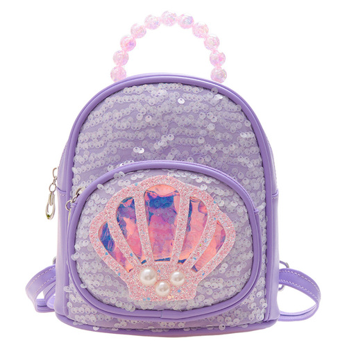 New children's backpack trendy fashion sparkling pearl top handle bag kindergarten kids dual shoulder backpack dropshipping one piece