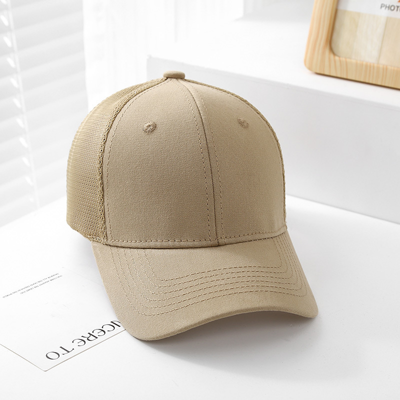 Sombreros para niños, sombreros para el sol, gorras de primavera y otoño, gorras de béisbol coreanas para padres e hijos, gorras de media malla con protector solar de moda para hombres