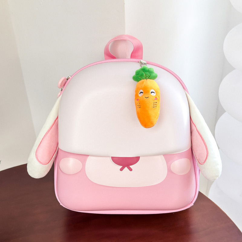 Mochila de dibujos animados para niños y niñas, bonita pequeña zanahoria conejo, mochila de bebé, nueva mochila de huevo ligera para niños