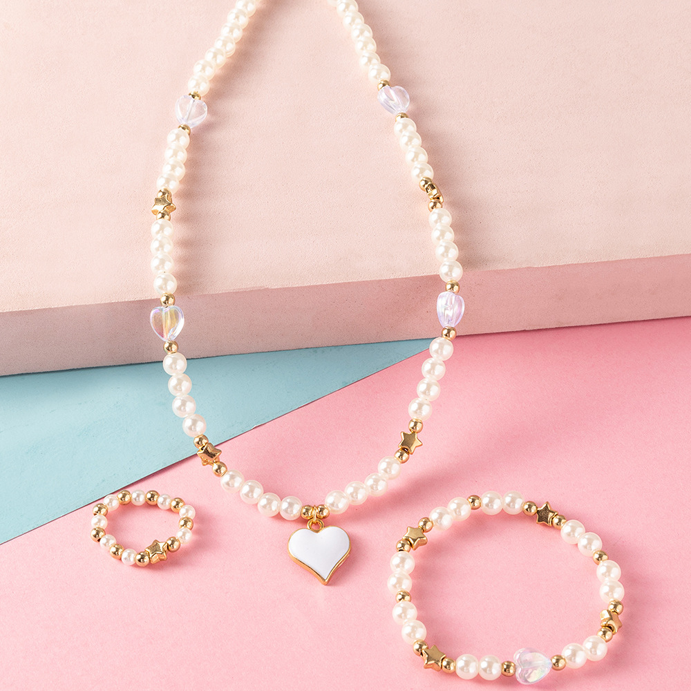 Imitation Pearl Material Geometric Pattern Kid'S Gender Fashion Style Fashion Geometric Imitation Pearl No Inlaid Kid'S Kids Necklaces