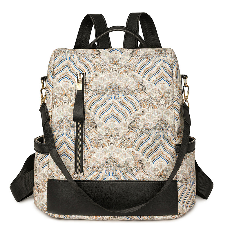 Fábrica al por mayor 2024 nuevas señoras de cuero suave mochila antirrobo moda tendencia mochila de viaje urbano de gran capacidad