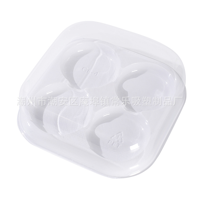 Caja de embalaje de Xue Mei Niang, 1 / 2 / 4 cápsulas de huevo, carne crujiente, pino de pelusa, tarta de pastel, caja de embalaje de plástico transparente, punto oeste