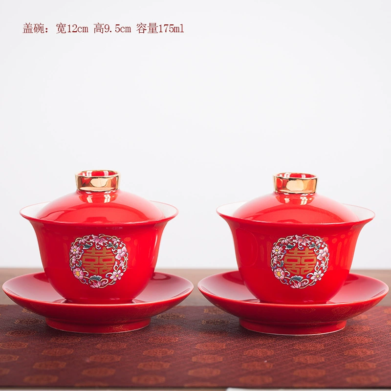 Red ceramic tea cup, tea set, Birthday gift