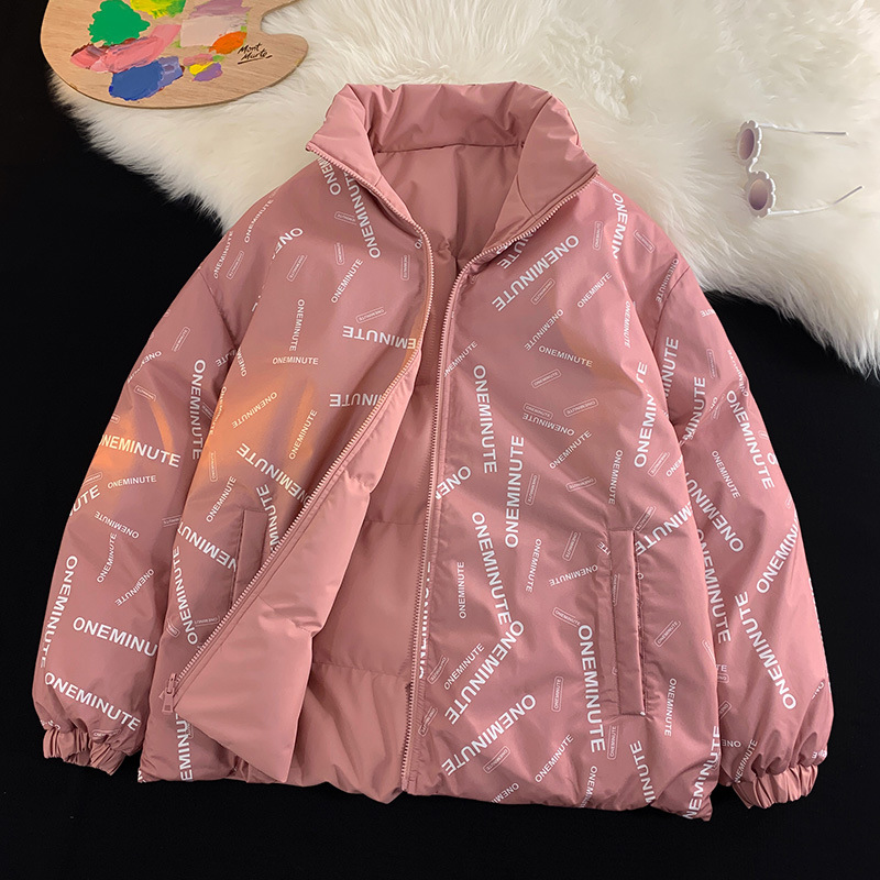 Abrigo de algodón acolchado de doble cara abrigo de invierno engrosado de algodón acolchado de los hombres nicho americano marca de moda ins ruoshuai abrigo juvenil